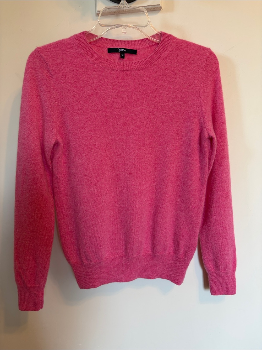 Quince Mongolian Cashmere Crewneck Sweater S Bubblegum Pink 100% Cashmere